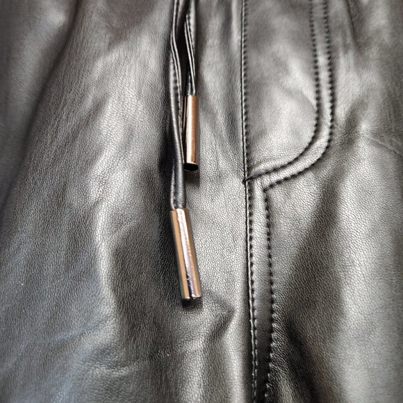 Esqualo Faux Leather Women's Pants with Pockets Black - 10 - Picture 6 of 6